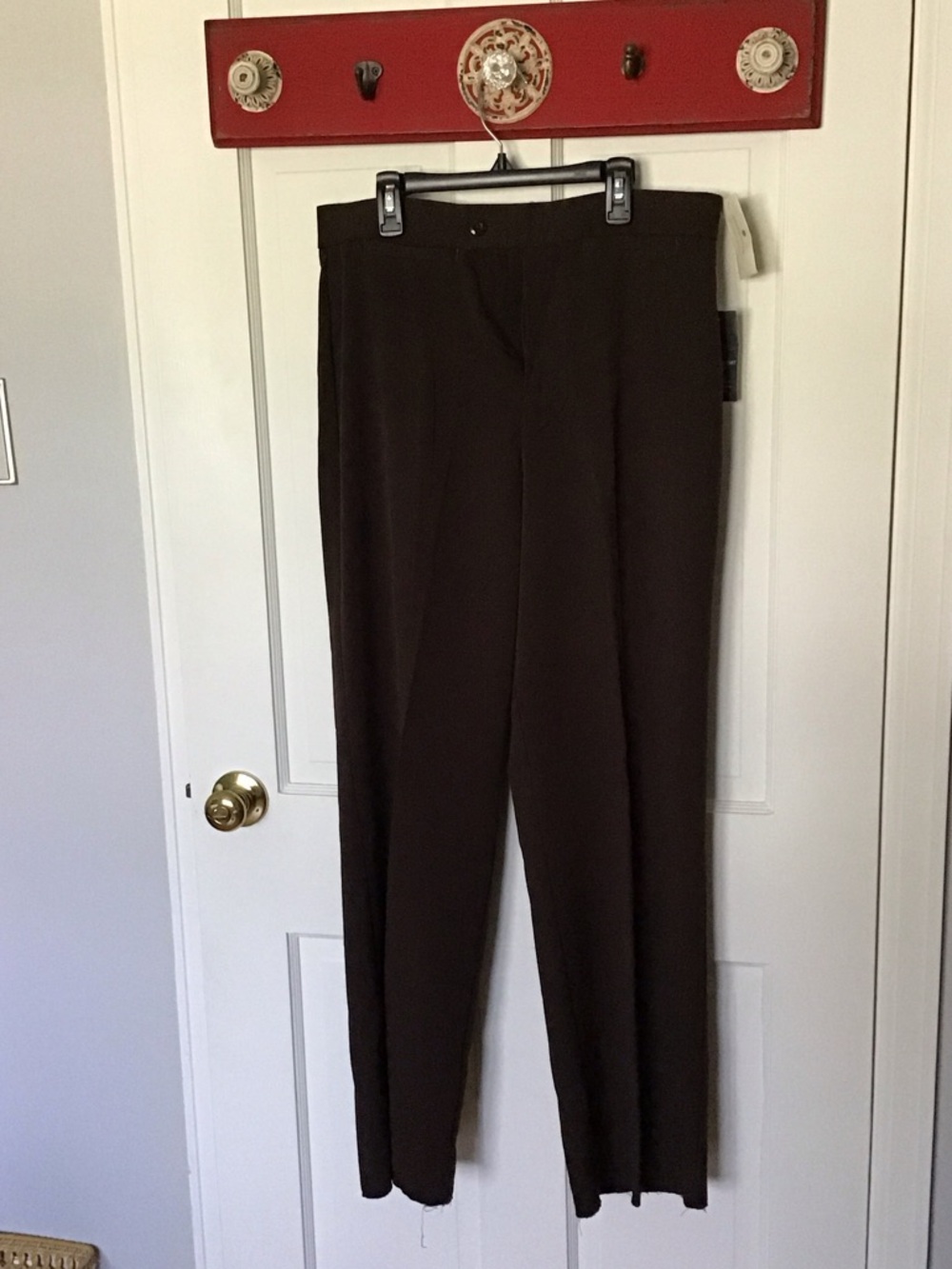 Christopher & Banks Dark Brown Straight-Leg Dress Trousers